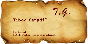 Tibor Gergő névjegykártya